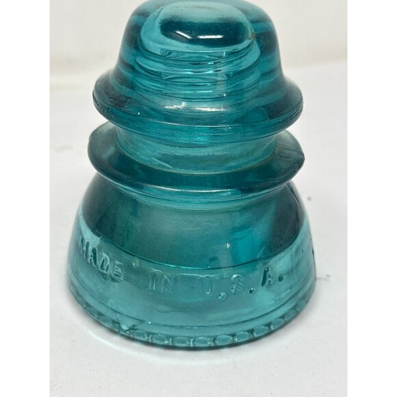 Hemingray 42 Aqua Glass Insulator Vintage Made in USA Power Pole Collectible - Picture 3 of 7
